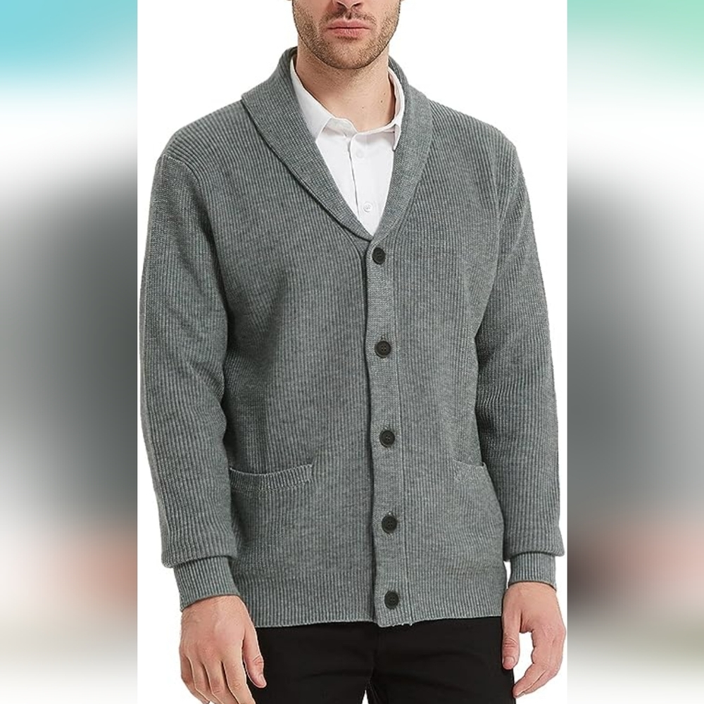 Men's Soft Cotton Shawl Cardigan Sweater